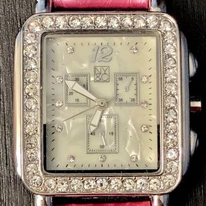 NY & CO Pink Band Accent Bezel Watch